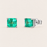 Solid Gold Emerald Studs