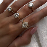 Solid Gold Pear Moissanite Ring