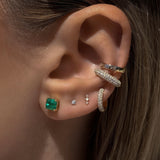 Solid Gold Emerald Studs