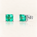 Solid Gold Emerald Studs