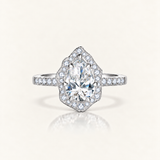Solid Gold Pear Moissanite Ring