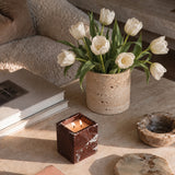 Rosso Levanto Marble Candle