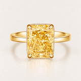 Soleil Radiant Cut Yellow CZ Ring