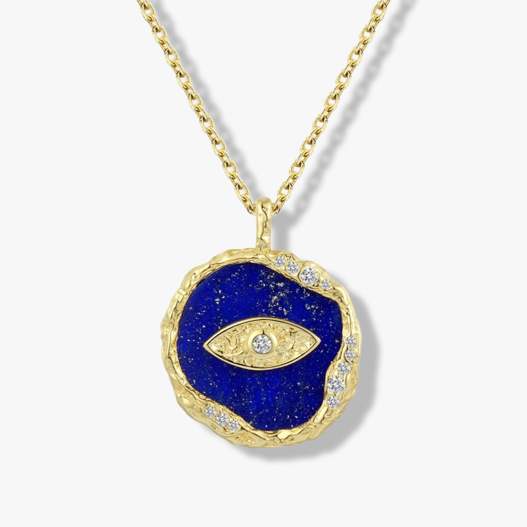 Lapis Lazuli Nazar Necklace | 14k Vermeil - CELESTIAL