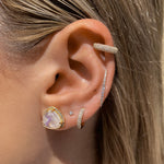 Moonstone Pavé Diamond Earrings  |  Solid 18k - CELESTIAL