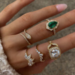 Zambian Emerald Pavé Diamond Ring  |  Solid 18k - CELESTIAL
